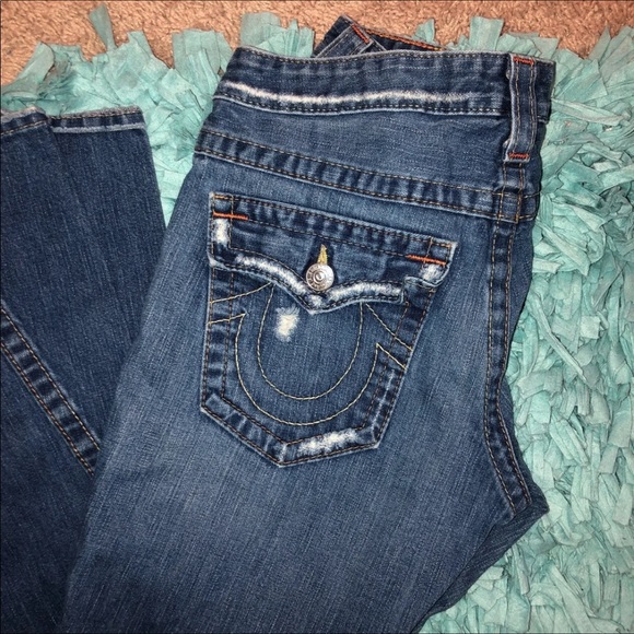 SOLD True Religion Distressed Flare Jeans - Picture 6 of 12